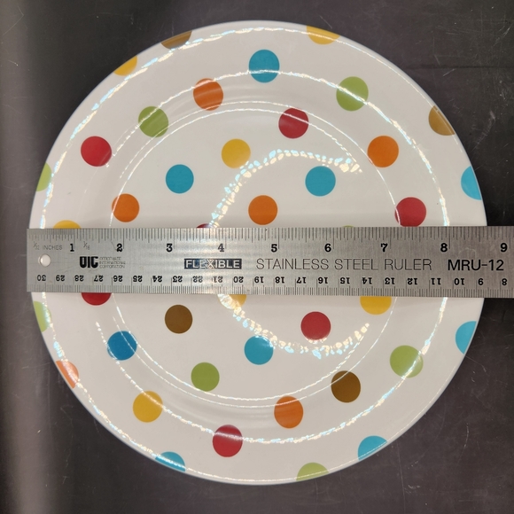 Discontinued Pier 1 Ironstone Confetti Round Salad Plates Set of 4 - Picture 3 of 4